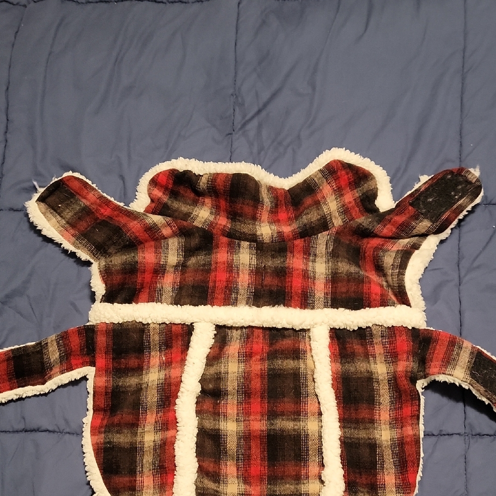 Telluride Clothing Co Plaid Dog Coat with Sherpa Lining